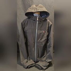 Tommy Hilfiger Men's Medium Black Softshell Bomber Hooded Jacket